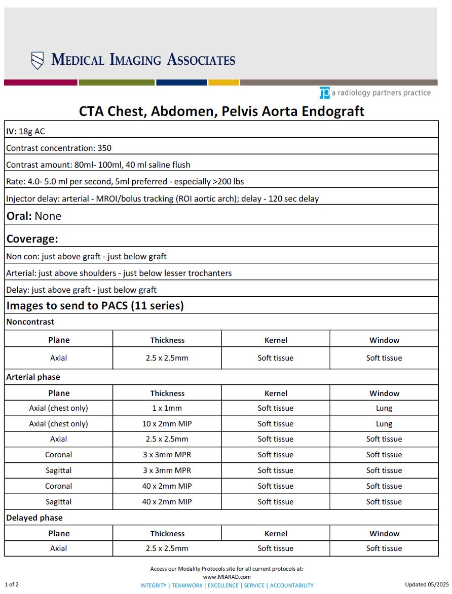 CT CTA Chest, Abdomen, Pelvis Aorta Endograft